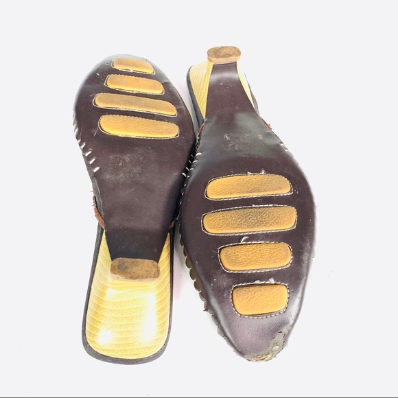 Curfew Mules Heeled Beaded Design Brown size 9 - Picture 7 of 8